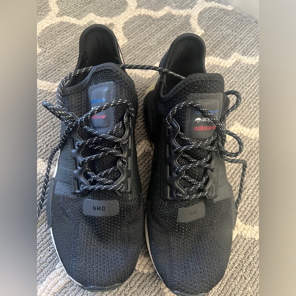 Adidas NMD black and gold sneakers- kids size 7